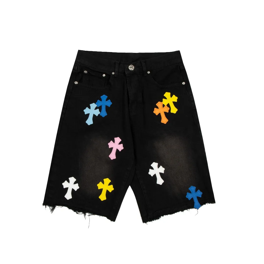 KE922#P180 The only correct leather label version on the market Chrome Hearts CH Cross embroidery distressed jeans Top ceiling quality 100% correct version The correct version is here!  Believe me this must be the best quality you will ever come across! ! Excellent value for money! !  Styles with different washes and textures are very friendly to people with thin legs and thick legs. The straight version is very flattering to the shape of the legs. The moderate length is timeless and easy to match. It is the basis of various styles and a must-have in the wardrobe! ! Add a little stacking to easily control the clean fit trend that has exploded this year. The fabric is stiff but also makes the upper body soft without losing texture. The sides and cuffs of some styles have a bone-wash effect. The vintage flavor pops up all at once. It’s really hard not to love it! ✅Correctly customize the Croxin metal leather label on the back panel. It is not sold directly with the cross on the finished jeans. 1:1 copying strives for excellence and the details are perfectly grasped. ✅The cross leather label is clear and smooth. Exquisite turning top craftsmanship. ✅Buttons, zippers and hardware are all customized versions of the Croxin LOGO. ✅High-cost washing process. Size: 28 30 32 34 36 (5 sizes)